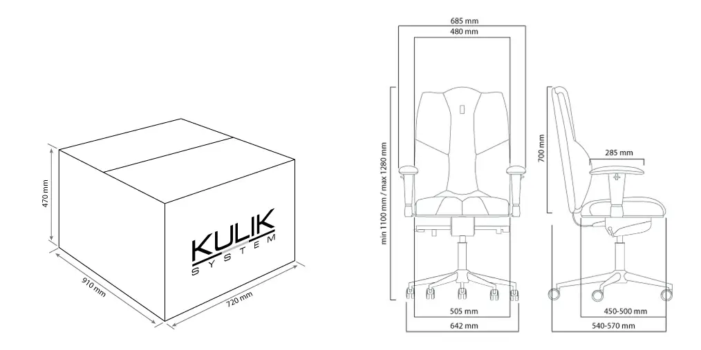 Ергономічне крісло KULIK SYSTEM Business Grey