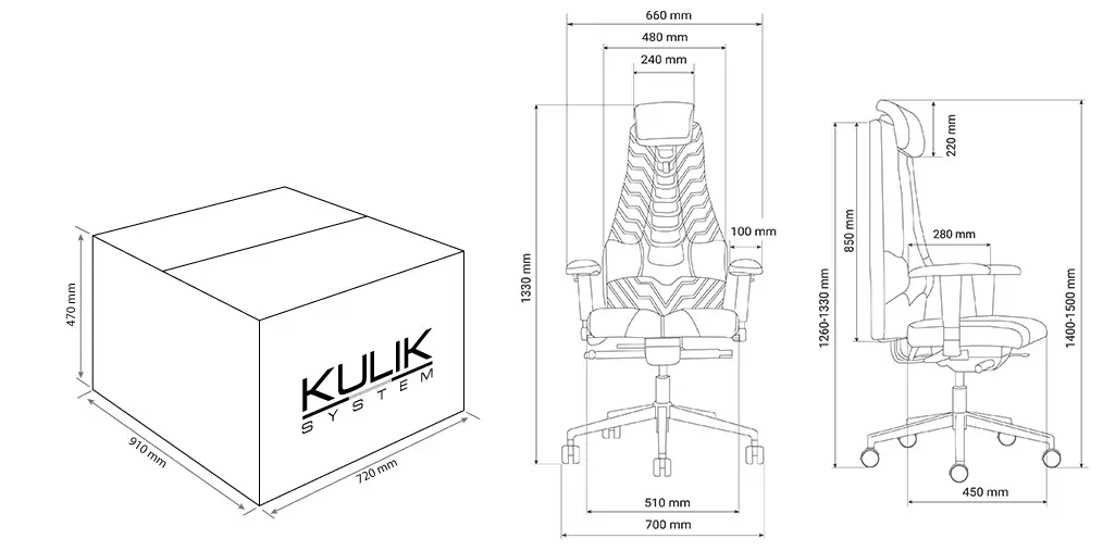Эргономичное кресло KULIK SYSTEM Crypto XL Black